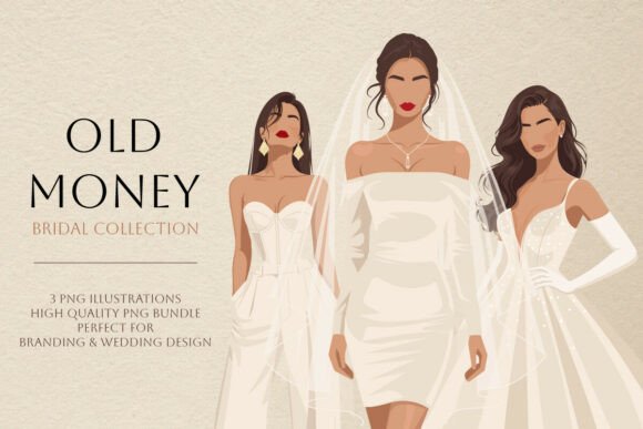 Download Elegant Bridal Fashion Clipart Set - Bridal fashion Collection