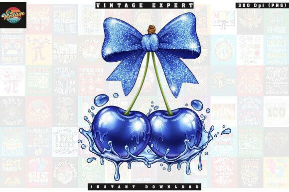 Download Sparkle Bow Blue Cherry Clipart - Cherry clipart Collection