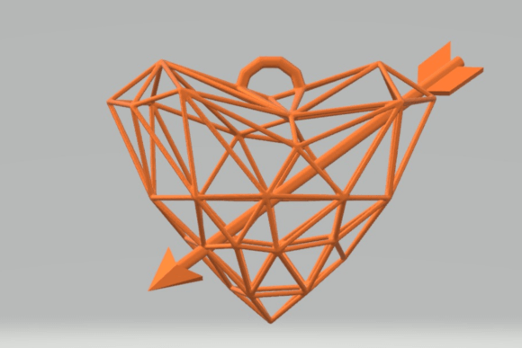 Download Faceted Heart with Arrow - Faceted heart Collection