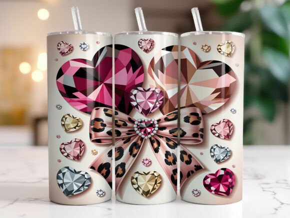 Download Glam Faceted Heart Valentines Tumbler - Faceted heart Collection