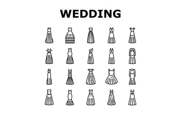 Download Wedding Dress Bride Woman Icons Set - Premium Resources