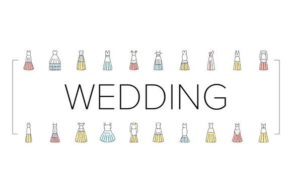 Download Wedding Dress Bride Woman Icons Set - Premium Resources