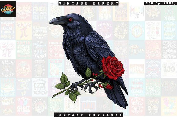 Download Gothic Raven with Red Rose PNG - Rose png Collection