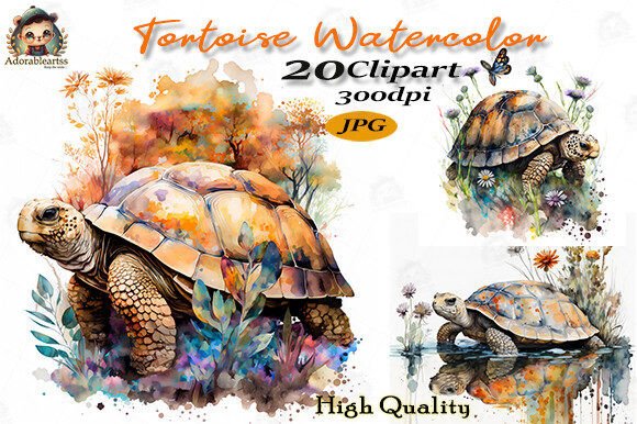 Download Tortoise Watercolor Clipart Bundle Set - Premium Resources