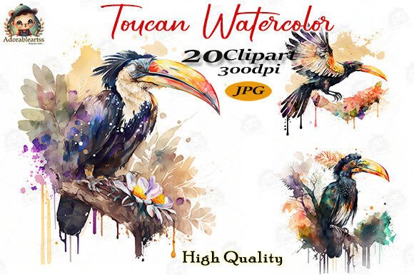 Download Toucan Watercolor Brids Bundle Set - Premium Resources