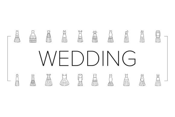 Download Wedding Dress Bride Woman Icons Set - Premium Resources