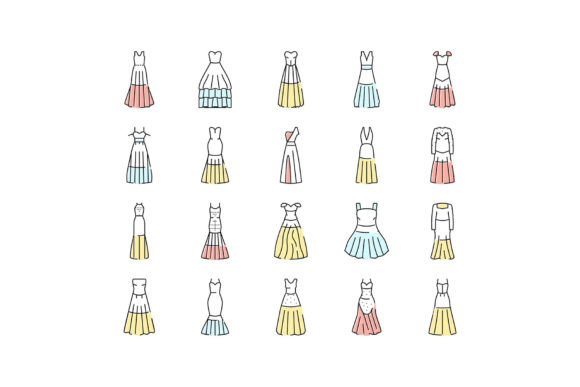 Download Wedding Dress Bride Woman Icons Set - Premium Resources
