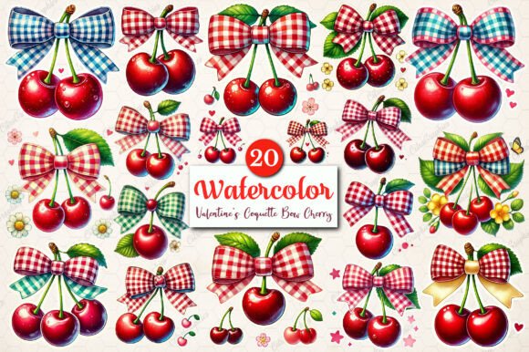 Download Valentine's Coquette Bow Cherry Clipart - Cherry clipart Collection